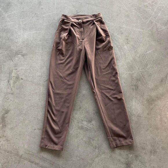 Brown high waisted work slacks/pants Waist 26 - Picture 2 of 4